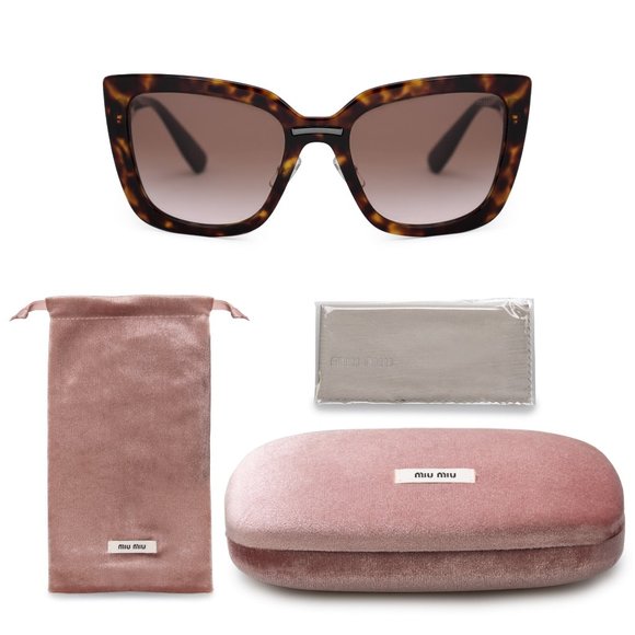 Miu Miu Brown Rectangular Sunglasses